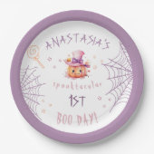 Little Boo Bijna Verjaardag Halloween Baby Meisje Papieren Bordje (Voorkant)