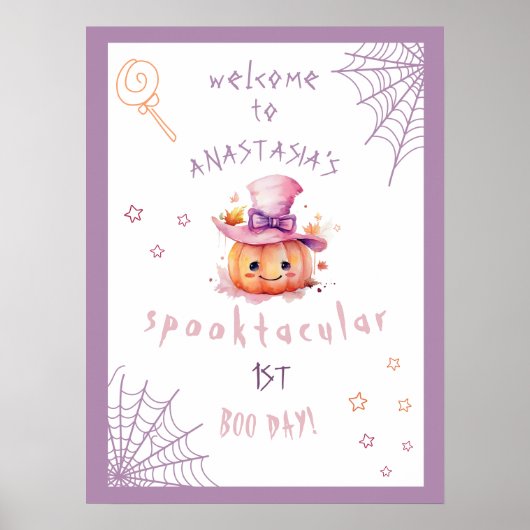 Little Boo Bijna Verjaardag Halloween Baby Meisje Poster (Voorkant)
