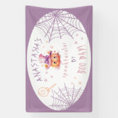 Little Boo Bijna Verjaardag Halloween Baby Meisje Spandoek (Verticaal)