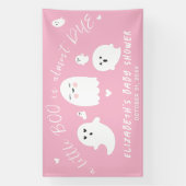 Little Boo Bijna Verschuldigd Meisje Halloween Bab Spandoek (Verticaal)