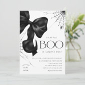 Little Boo Black Bow Baby shower Kaart (Staand voorkant)