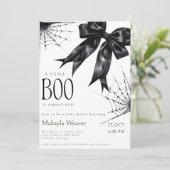 Little Boo Black Bow Baby shower Kaart (Staand voorkant)