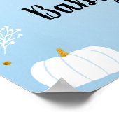 Little Boo Blue Boy Ghost Baby shower Welkom Poster (Hoek)