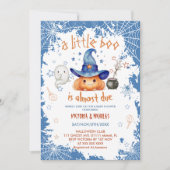 Little Boo Blue Boy Pumpkin Baby shower Kaart (Voorkant)