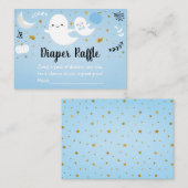 Little Boo Blue Ghost Baby shower Diaper Raffle Informatiekaartje (Voorkant / Achterkant)