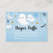 Little Boo Blue Ghost Baby shower Diaper Raffle Informatiekaartje (Voorkant)