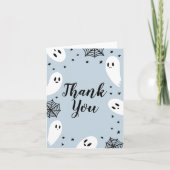 Little Boo Blue Halloween Baby shower Bedankkaart (Voorkant)