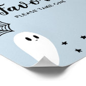 Little Boo Blue Halloween Baby shower Favorieten Poster (Hoek)
