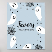Little Boo Blue Halloween Baby shower Favorieten Poster (Voorkant)