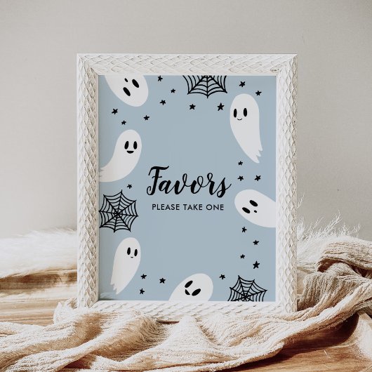 Little Boo Blue Halloween Baby shower Favorieten Poster