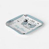 LITTLE BOO BLUE HALLOWEEN BABY SHOWER PAPIEREN BORDJE (Gebogen)