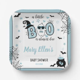 LITTLE BOO BLUE HALLOWEEN BABY SHOWER PAPIEREN BORDJE