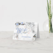 Little Boo Blue Halloween Ghost Baby shower Bedankkaart (Voorkant)