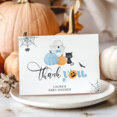 Little Boo blue spooky baby shower bedankkaart Kaart