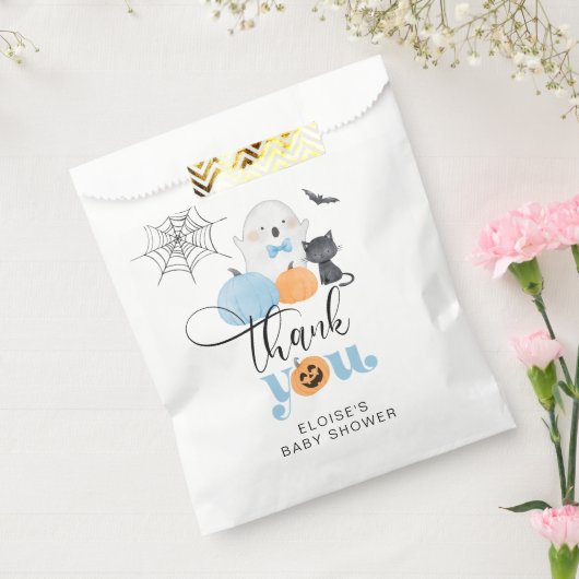 Little Boo blue spooky baby shower bedankt Bedankzakje (Gezegeld)