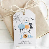 Little Boo blue spooky baby shower bedankt Cadeaulabel