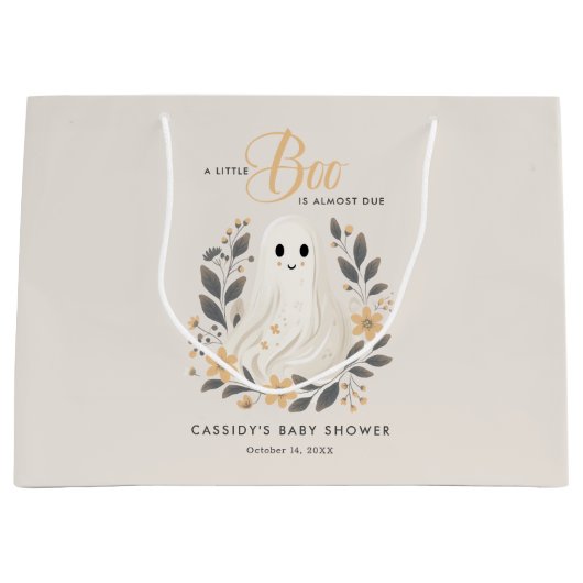 Little Boo Boho Ghost Halloween Baby shower Groot Cadeauzakje (Voorkant)