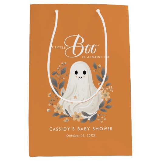 Little Boo Boho Ghost Halloween Baby shower Medium Cadeauzakje (Voorkant)