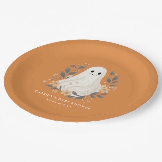 Little Boo Boho Ghost Halloween Baby shower Papieren Bordje (Gekanteld)