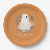 Little Boo Boho Ghost Halloween Baby shower Papieren Bordje (Voorkant)