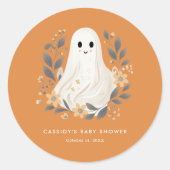 Little Boo Boho Ghost Halloween Baby shower Ronde Sticker (Voorkant)