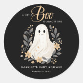 Little Boo Boho Ghost Halloween Baby shower Ronde Sticker (Voorkant)