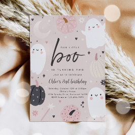 Little Boo Boho Halloween Ghost 2e Verjaardagsfees Kaart