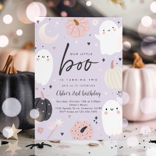 Little Boo Boho Halloween Ghost 2e Verjaardagsfees Kaart