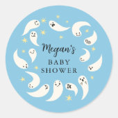Little Boo Boy Baby shower Favoriet Ronde Sticker (Voorkant)
