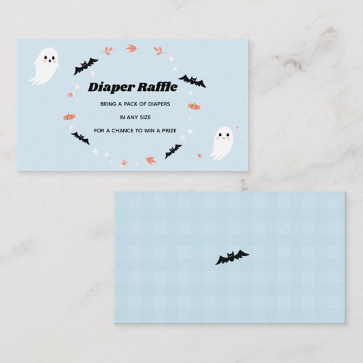 Little Boo Boy Baby shower Luier Raffle Ticket Informatiekaartje (Voorkant / Achterkant)