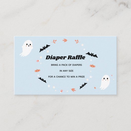 Little Boo Boy Baby shower Luier Raffle Ticket Informatiekaartje (Voorkant)