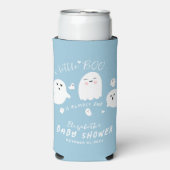 Little Boo Boy Halloween Baby shower Seltzer Blikjeskoeler (Seltzer Voorkant)