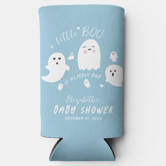 Little Boo Boy Halloween Baby shower Seltzer Blikjeskoeler (Voorkant)