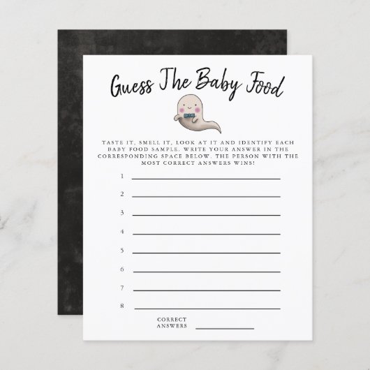 Little Boo Boy raadt het Baby Food Shower Game (Voorkant / Achterkant)