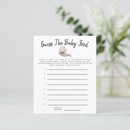 Little Boo Boy raadt het Baby Food Shower Game (Staand voorkant)