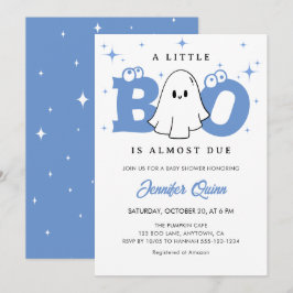 Little Boo Boy Schattige Ghost Halloween Baby show Kaart