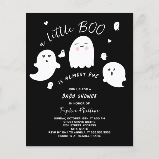 Little Boo Budget Halloween Baby shower Invitation (Voorkant)