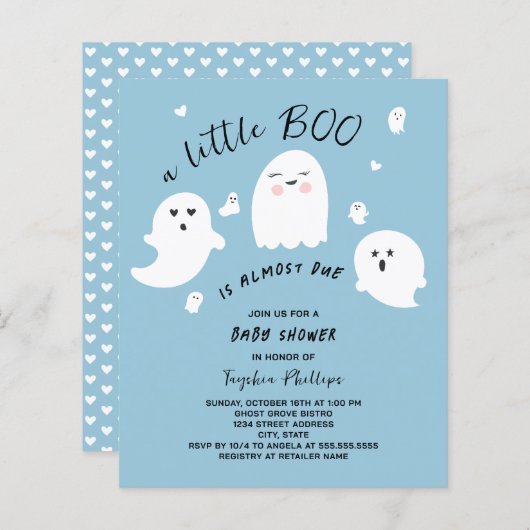 Little Boo Budget Halloween Jongens Baby Shower (Voorkant / Achterkant)