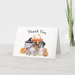 Little Boo Cat In Witch Pet Brouwen Baby shower Bedankkaart