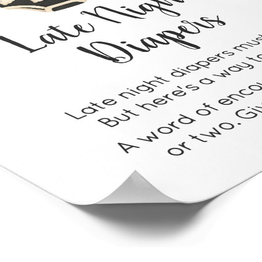 Little Boo Clothesline Baby Late Night Luierteken Poster (Hoek)