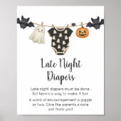 Little Boo Clothesline Baby Late Night Luierteken Poster (Voorkant)