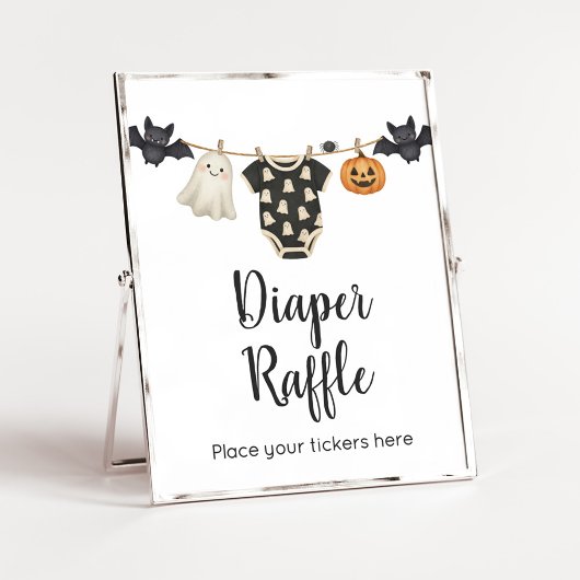 Little Boo Clothesline Baby Luier Raffle Sign Poster