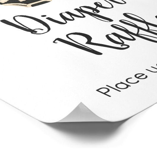 Little Boo Clothesline Baby Luier Raffle Sign Poster (Hoek)