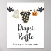 Little Boo Clothesline Baby Luier Raffle Sign Poster (Voorkant)