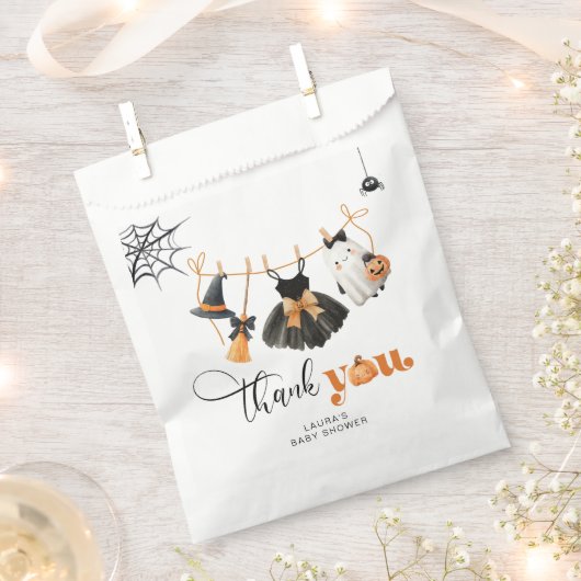 Little Boo Clothesline baby shower bedankkaart Bedankzakje (Geknipt)