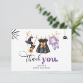 Little Boo Clothesline baby shower bedankkaart Kaart (Staand voorkant)