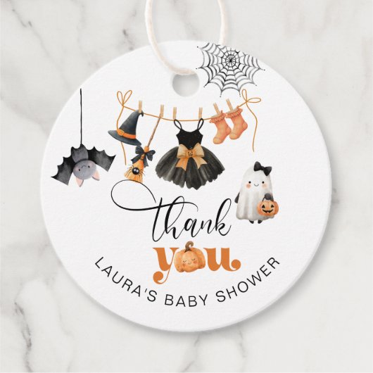 Little Boo Clothesline baby shower bedankt Bedankjes Labels (Voorkant)
