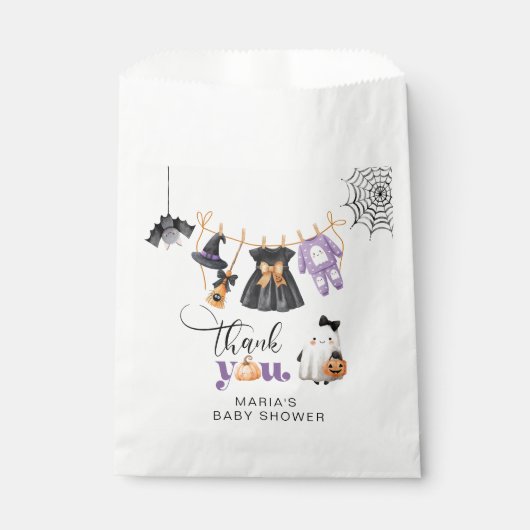 Little Boo Clothesline baby shower bedankt Bedankzakje (Voorkant)