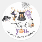 Little Boo Clothesline baby shower bedankt Ronde Sticker (Voorkant)