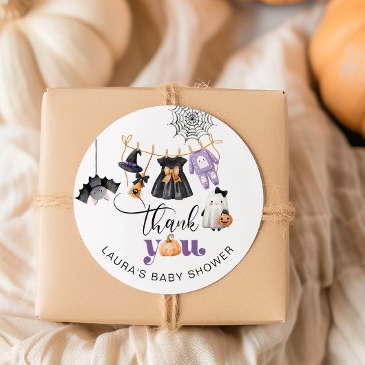 Little Boo Clothesline baby shower bedankt Ronde Sticker
